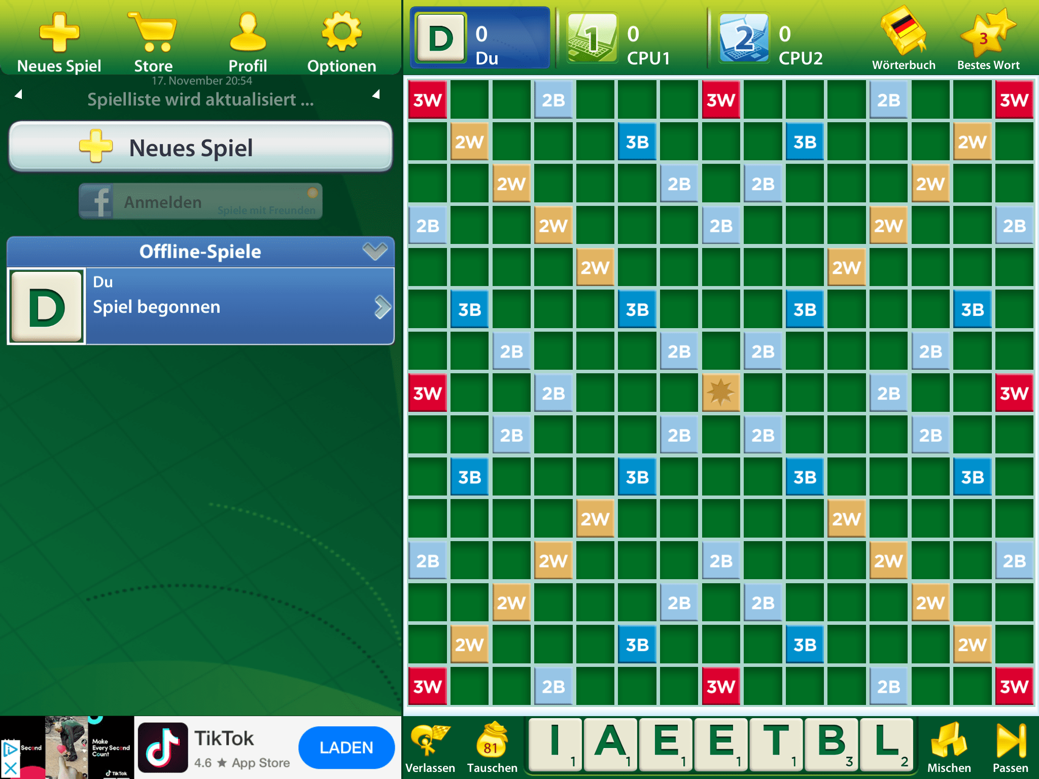 Scrabble Spielfeld