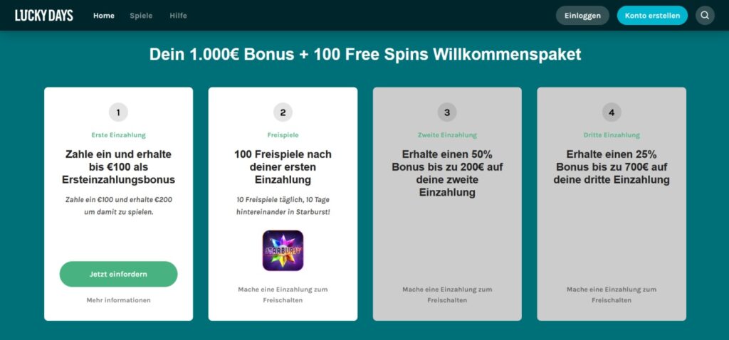 LuckyDays Casino 3 luckydays bonus