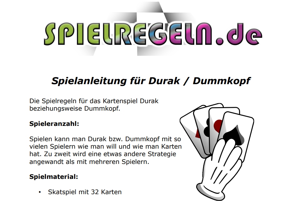 Durak Anleitung Deutsch , Durak: Strategie und Spaß im russischen ...