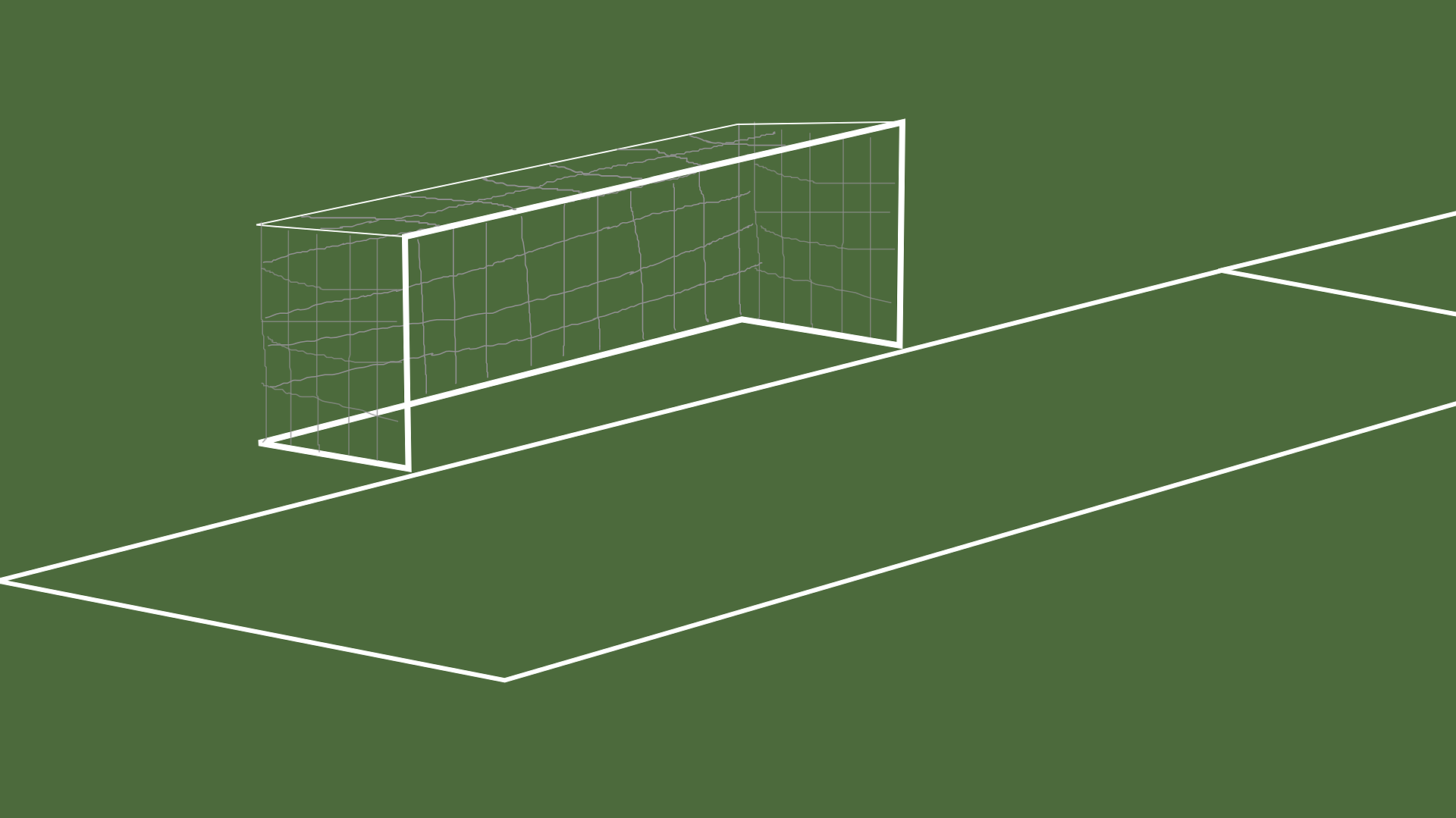 Spielfeld beim Fußball 3 tor