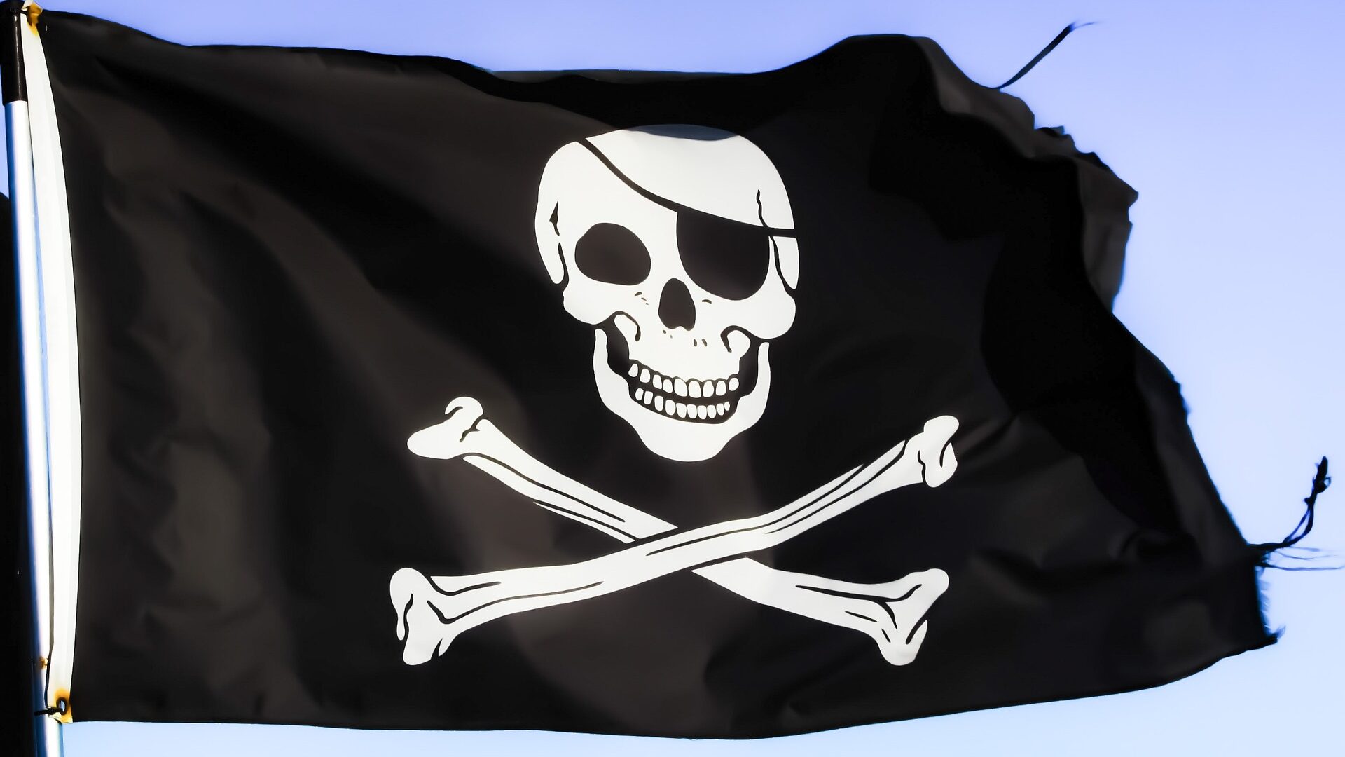 Piratenflagge mit Totenschädel und Knochen