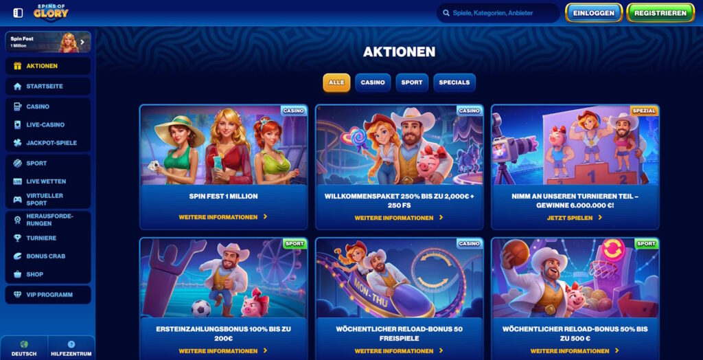 SpinsofGlory Bonusaktionen