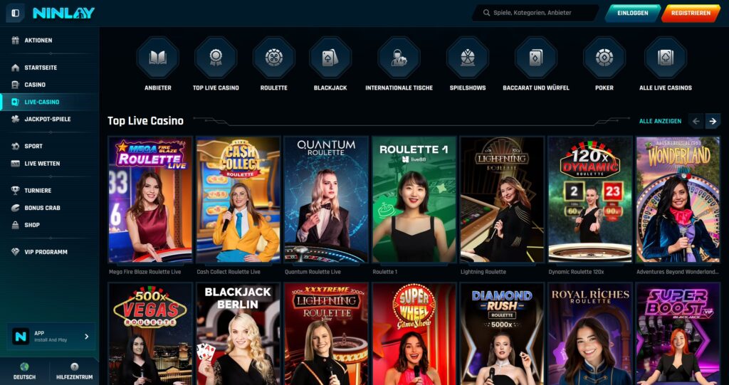 ninlay live casino spiele