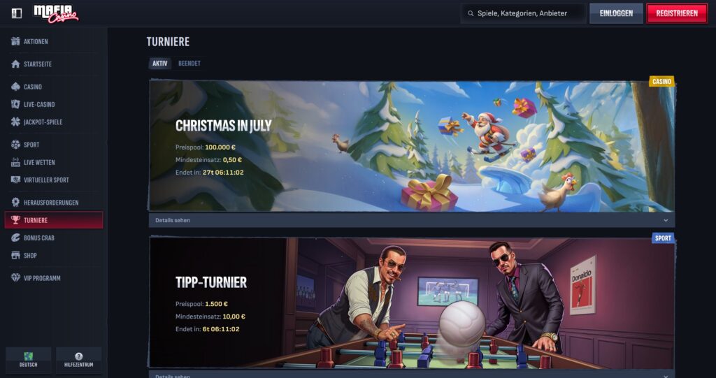 Mafia Casino Turniere