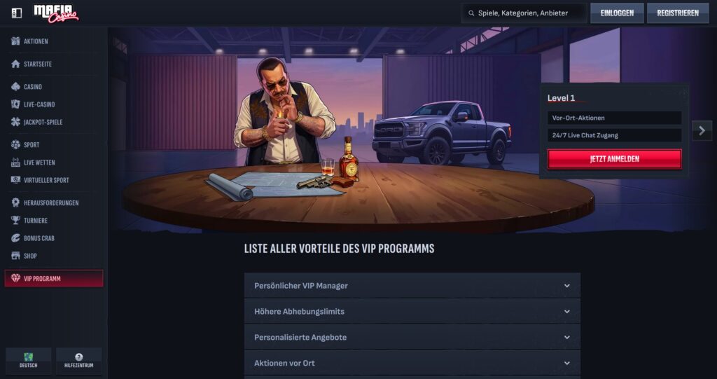 Mafia Casino VIP Programm