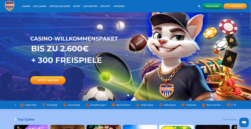 FeliceBet Casino Startseite
