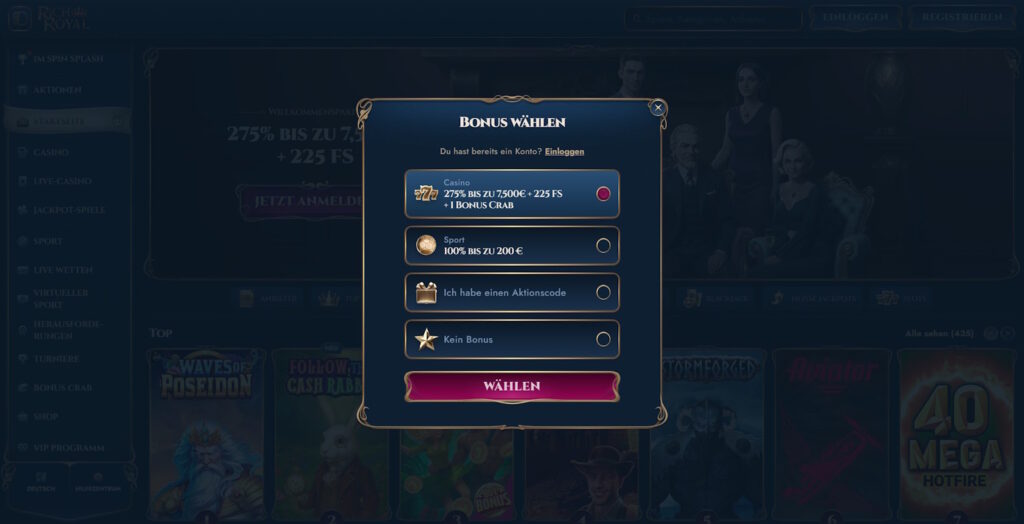 RichRoyal Casino Registrierung