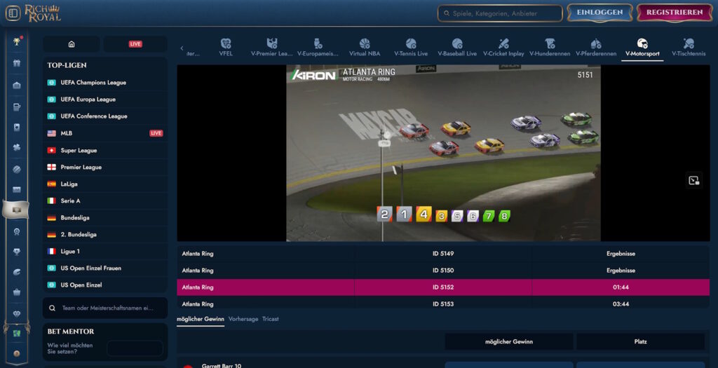 RichRoyal Casino Virtual Sports