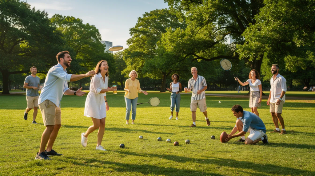 Outdoorspiele für Erwachsene: Die besten Ideen für Garten, Park & Strand 1 Outdoorspiele für Erwachsene und Tipps wie man sich aufteilt